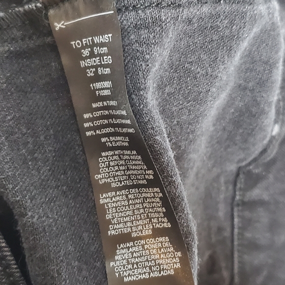 NWT ASOS Flare Wide Leg Jeans Black Belted size 36 Plus Size 32" inseam - Picture 8 of 8